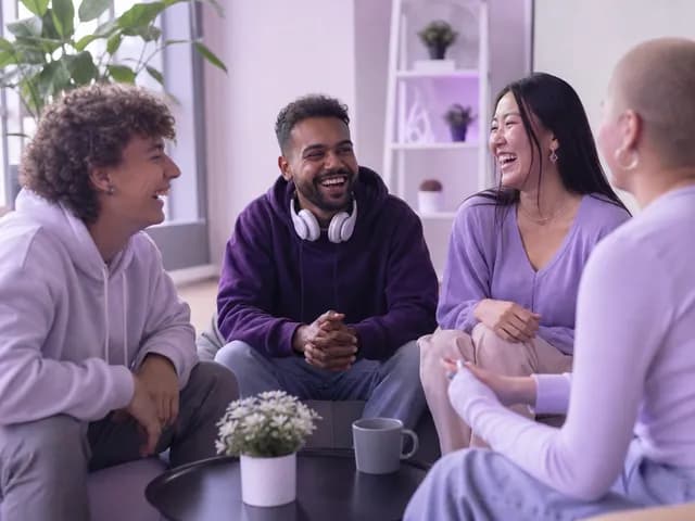 Friends sharing a plan